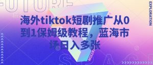 海外tiktok短剧推广从0到1保姆级教程,蓝海市场日入多张-虚拟资源库
