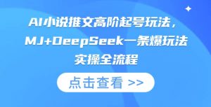 AI小说推文高阶起号玩法，MJ+DeepSeek一条爆玩法实操全流程-虚拟资源库
