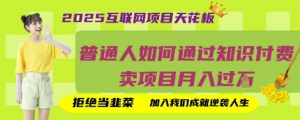 2025互联网项目天花板,普通人如何通过知识付费卖项目月入过W,拒绝当韭菜【揭秘】-虚拟资源库