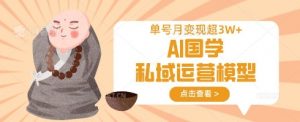 AI国学私域运营模型,单号月变现过W-虚拟资源库