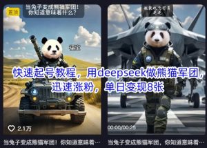 快速起号教程,用deepseek做熊猫军团,迅速涨粉,单日变现8张-虚拟资源库