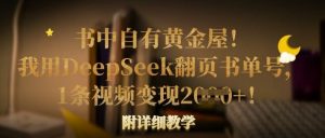 书中自有黄金屋!我用DeepSeek翻页书单号,1条视频变现多张!附详细教学-虚拟资源库