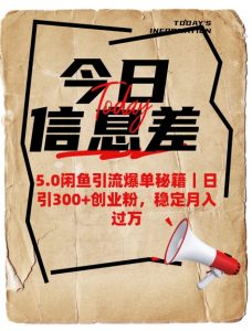5.0闲鱼引流爆单秘籍,日引300+创业粉,稳定月入过W-虚拟资源库