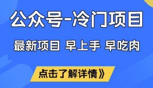 公众号冷门赛道,早上手早吃肉,单月轻松稳定变现1W【揭秘】-虚拟资源库
