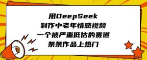 用DeepSeek制作中老年情感视频,一个被严重低估的赛道,条条作品上热门-虚拟资源库