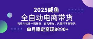 全网首发【闲鱼全自动电商带货】三年磨一剑,一朝露锋芒,单月稳定变现8k+【揭秘】-虚拟资源库
