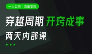 一人公司:流量变现课,一人公司的方法模型拆解, 拆解富人思维,流量思维,小老板思维等-虚拟资源库