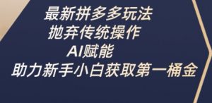 最新拼多多玩法,抛弃传统操作,AI赋能,助力新手小白获取第一桶金-虚拟资源库