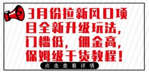 3月份拉新风口项目全新升级玩法,门槛低,佣金高,保姆级干货教程-虚拟资源库