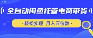 全自动闲鱼托管式电商带货,只需一部安卓手机和一个闲鱼号,轻松实现月入五位数【揭秘】-虚拟资源库