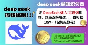 用DeepSeek做AI古诗词视频，超级涨粉赛道，小白轻松涨粉10W+(保姆级教程)-虚拟资源库