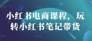 小红书电商课程，玩转小红书笔记带货-虚拟资源库
