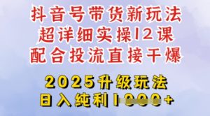2025全新升级抖音带货玩法,一天纯利四位数,从剪辑到选品再到发布投流,超详细玩法揭秘-虚拟资源库