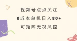 视频号点点关注,0成本单号80+,可矩阵,绿色正规,长期稳定【揭秘】-虚拟资源库