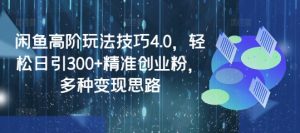 闲鱼高阶玩法技巧4.0,轻松日引300+精准创业粉,多种变现思路-虚拟资源库
