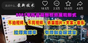 抖音最新视频展现形式，不拍视频、不剪视频、依靠图片+文案助推热门，引爆创业粉-虚拟资源库