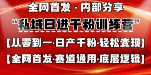 私域日进千粉训练营,全网首发,从0开始带你做好私域,适用于任何赛道,让日产千粉不再是梦-虚拟资源库