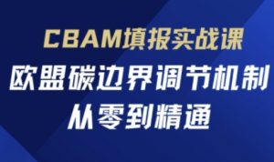 CBAM填报实战课,欧盟碳边界调节机制,从零到精通-虚拟资源库