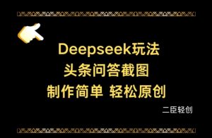 Deepseek头条问答截图,制作简单,轻松原创-虚拟资源库