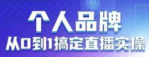 个人品牌：从0到1搞定直播实操，用直播为你的个人品牌赋能，六大实操板块，放大个人影响力-虚拟资源库