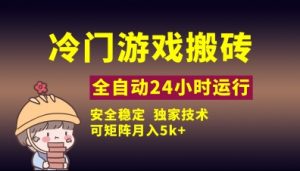 冷门游戏全自动搬砖,独家技术,稳定无风险,可矩阵月入5k,小白可做【揭秘】-虚拟资源库
