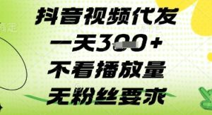 抖音视频代发一天3张+，不看播放量，无粉丝要求【揭秘】-虚拟资源库