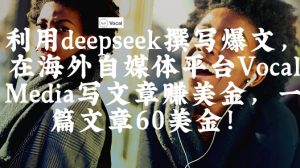 出海搞钱!利用deepseek撰写爆文,在海外自媒体平台Vocal Media写文章挣美金,一篇文章60刀-虚拟资源库