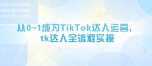 从0~1成为TikTok达人运营,tk达人全流程实操-虚拟资源库