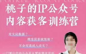 桃子IP公众号内容获客训练营(第3期),一门让你公众号从0到商业闭环的课程-虚拟资源库