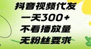 抖音视频代发一天3张+，不看播放量，无粉丝要求【揭秘】-虚拟资源库