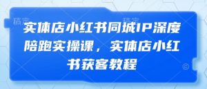 实体店小红书同城IP深度陪跑实操课,实体店小红书获客教程-虚拟资源库