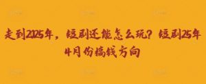 走到2025年,短剧还能怎么玩?短剧25年4月份搞钱方向-虚拟资源库