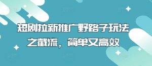 短剧拉新推广野路子玩法之截流,简单又高效-虚拟资源库