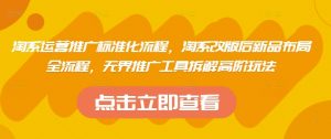 淘系运营推广标准化流程,淘系改版后新品布局全流程,无界推广工具拆解高阶玩法-虚拟资源库
