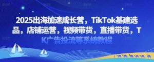 2025出海加速成长营,TikTok基建选品,店铺运营,视频带货,直播带货,TK广告投流等系统教程-虚拟资源库