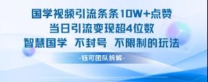 国学视频引流条条10W+点赞当日引流变现超4位数-虚拟资源库