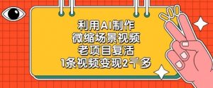 利用AI制作微缩场景视频,老项目复活,1条视频变现2k-虚拟资源库