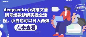 deepseek+小说推文营销号爆款拆解实操全流程，小白也可以日入两张-虚拟资源库