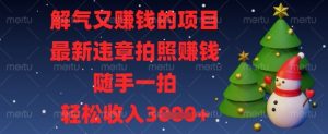 解气又挣钱的项目,最新违章拍照挣钱,随手一拍,轻松收入数张【揭秘】-虚拟资源库