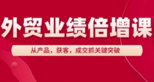 外贸业绩倍增课，从产品，获客，成交抓关键突破-虚拟资源库