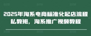 2025年淘系电商标准化起店流程私教班，淘系推广视频教程-虚拟资源库