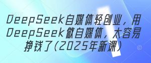 DeepSeek自媒体轻创业,用DeepSeek做自媒体,太容易挣钱了(2025年新课)-虚拟资源库