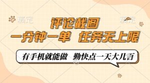 评论截图,0.5元一单,一分钟一单,有手机就能做,任务无上限,勤快点一天几张【揭秘】-虚拟资源库