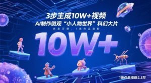 3步生成10W+视频,AI制作微观“小人物世界”科幻大片,条条万赞,1条作品涨粉2.3W-虚拟资源库