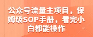 公众号流量主项目，保姆级SOP手册，看完小白都能操作-虚拟资源库