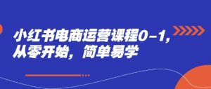 小红书电商运营课程0-1,从零开始,简单易学-虚拟资源库