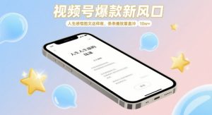 视频号爆款新风口,人生感悟图文这样做,条条播放量直冲 10w+-虚拟资源库