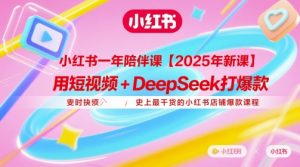 小红书一年陪伴课【2025年新课】,用短视频+deepSeek打爆款,史上最干货的小红书店铺爆款课程-虚拟资源库