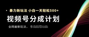 视频号分成计划,全网最暴力玩法,新手一天也能轻松5张+-虚拟资源库