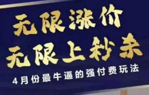 拼多多线上课，无限涨价，无限上秒杀，4月份最牛逼的强付费玩法【更新】-虚拟资源库